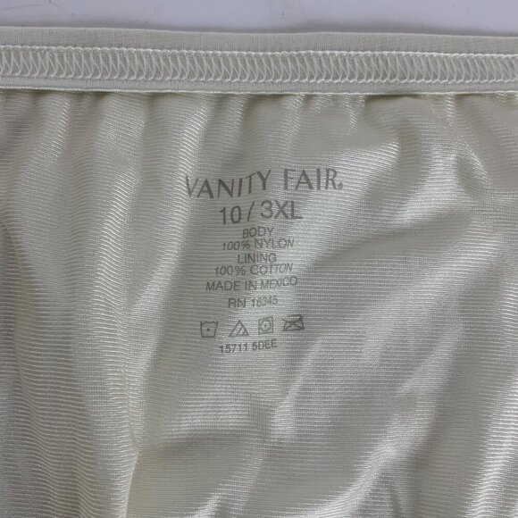Vanity Fair Womens Silky Nylon Brief Panties Sz 10/3XL Beige Ivory Semi Sheer - Picture 3 of 4